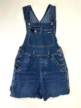 Silver Vintage Denim Shortalls Made in Canada 100% Cotton Carpenter Overalls XS
